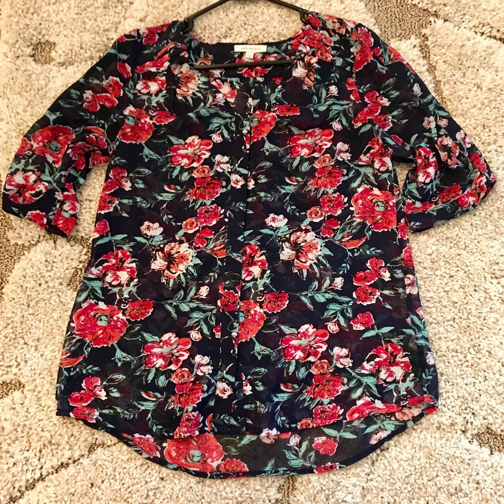 Navy floral Blouse from Stitch Fix